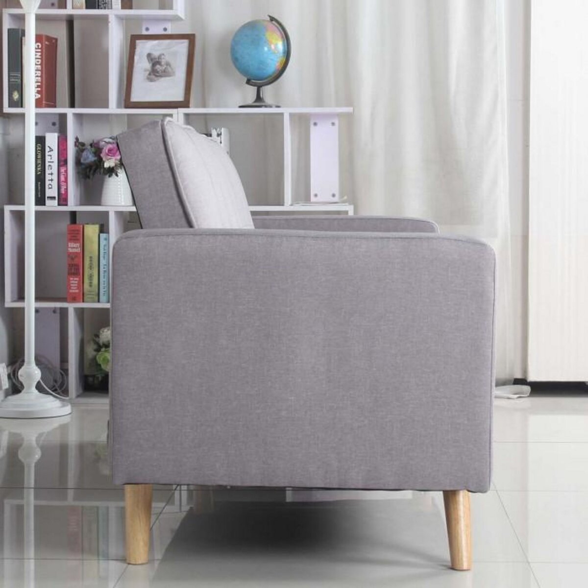 Paris Prix Canapé Convertible 3 Places Scandinave  Navya  Gris Clair