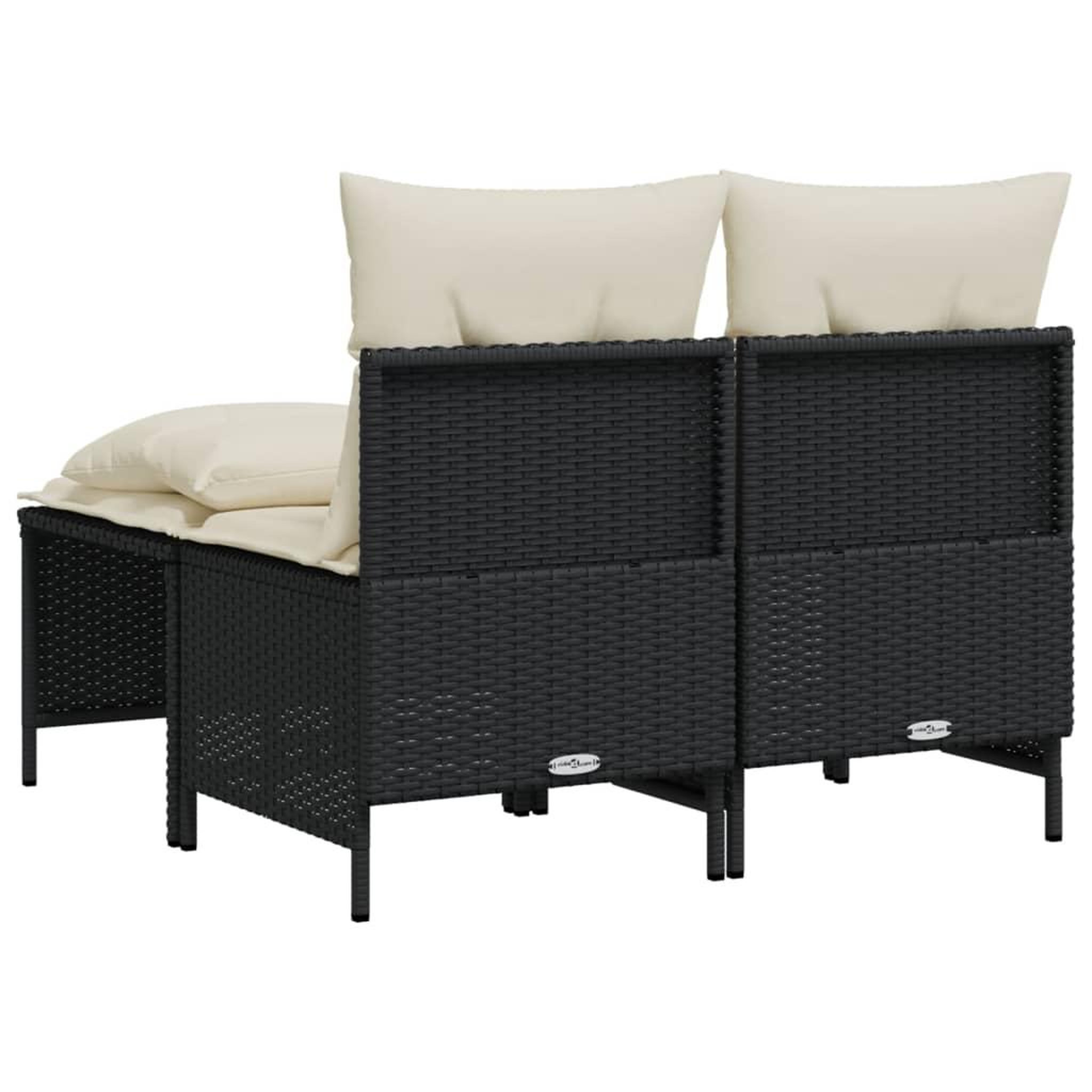 Voir la diapositive 5 : VIDAXL Salon de jardin 4 pcs avec coussins noir resine tressee