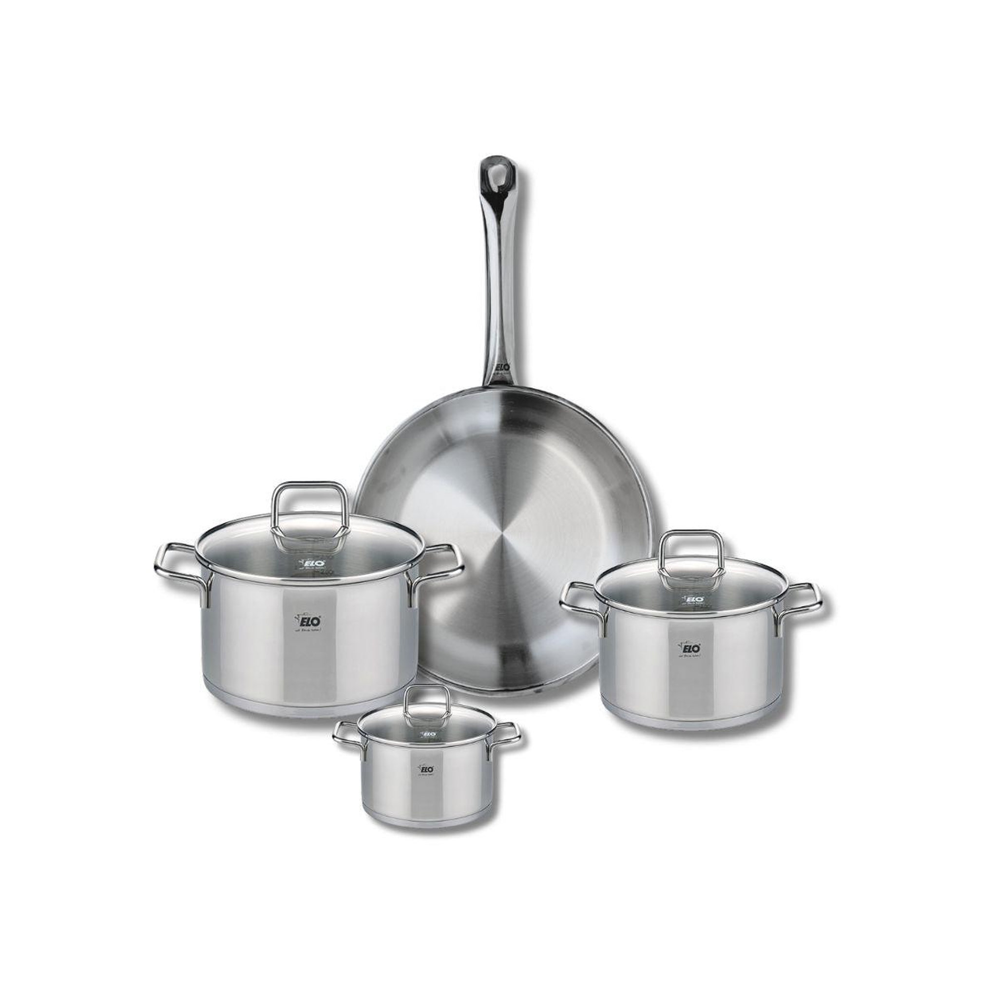 ELO Ensemble de 1 poêle de cuisson 28 cm et 3 faitouts 12, 16 et 20 cm elo profi citrin