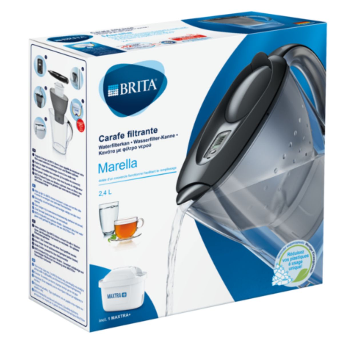 BRITA Carafe filtrante Marella graphite 1 filtre MAXTRA+ inclus              