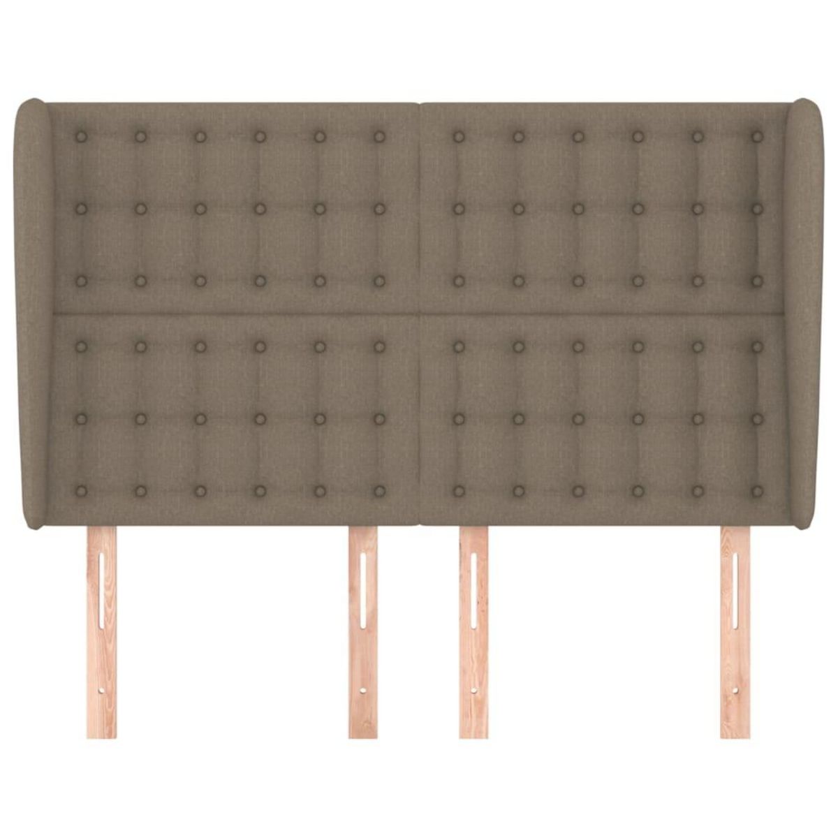 VIDAXL Tete de lit avec oreilles Taupe 147x23x118/128 cm Tissu