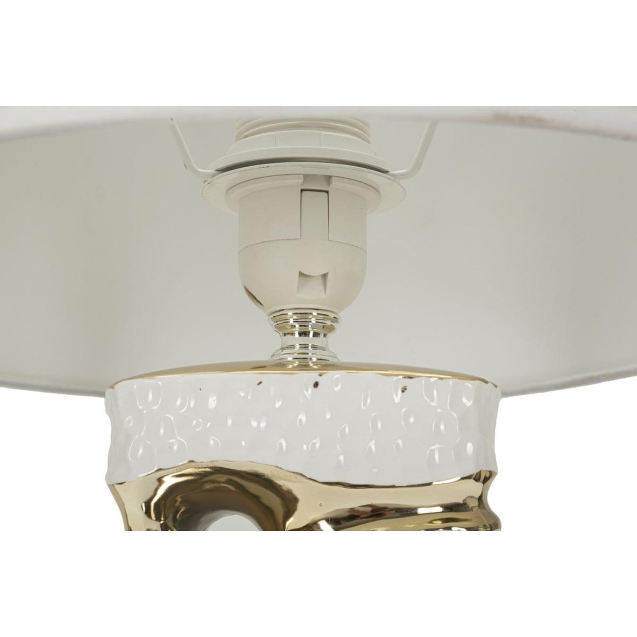 Voir la diapositive 2 : Paris Prix Lampe à poser en céramique  florida  43cm blanc & or