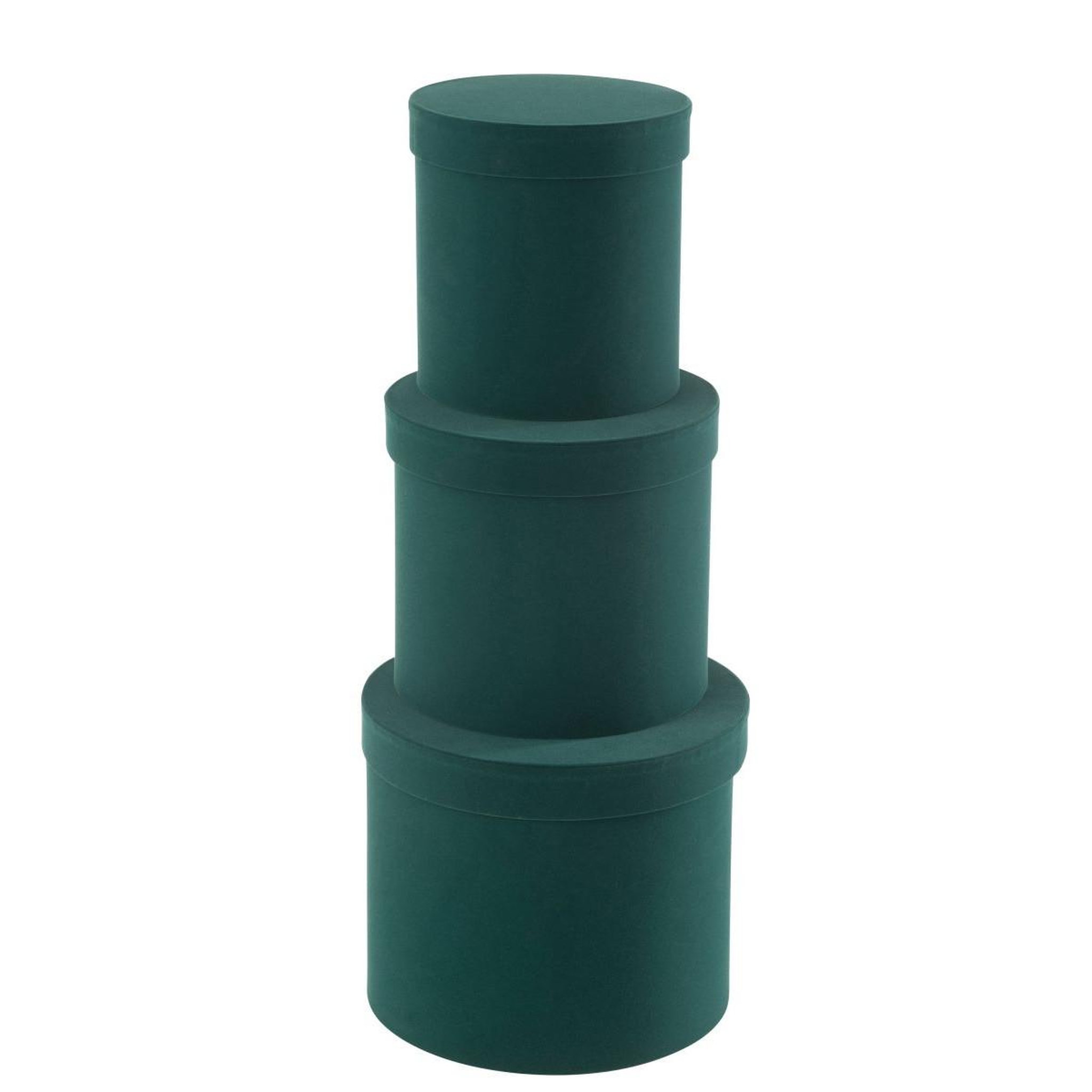 Voir la diapositive 3 : J-LINE Lot de 3 boîtes de rangement rondes  vaughn  27cm vert