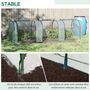 Voir la diapositive 5 : OUTSUNNY Serre de jardin tunnel 2,95L x 1l x 0,8H m 3 portes zippées bâche PVC transparent métal époxy vert