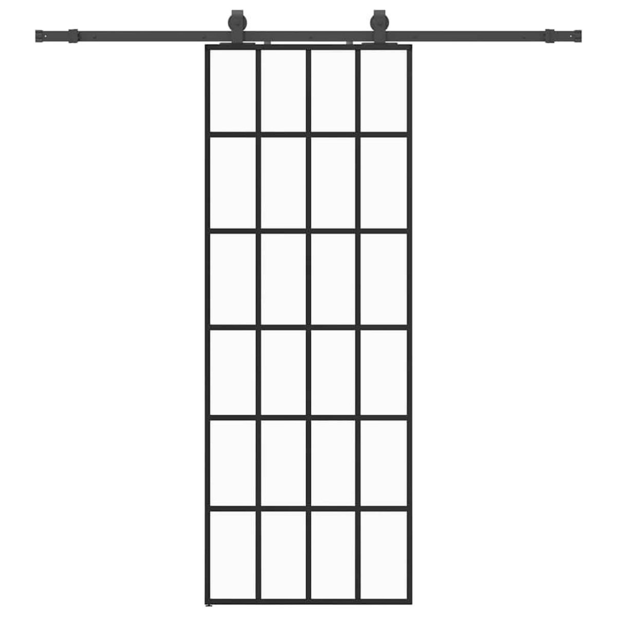 VIDAXL Porte coulissante kit de quincaillerie noir 76x205 cm verre ESG