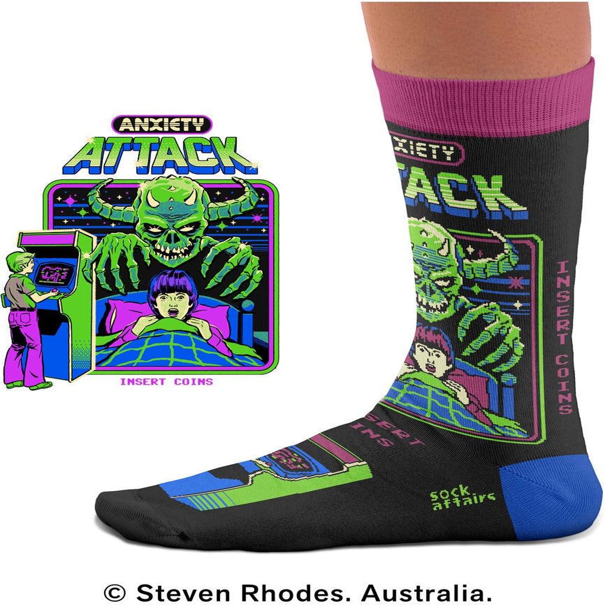 Voir la diapositive 6 : SOCK AFFAIRS Chaussettes anxiety attack, steven rhodes