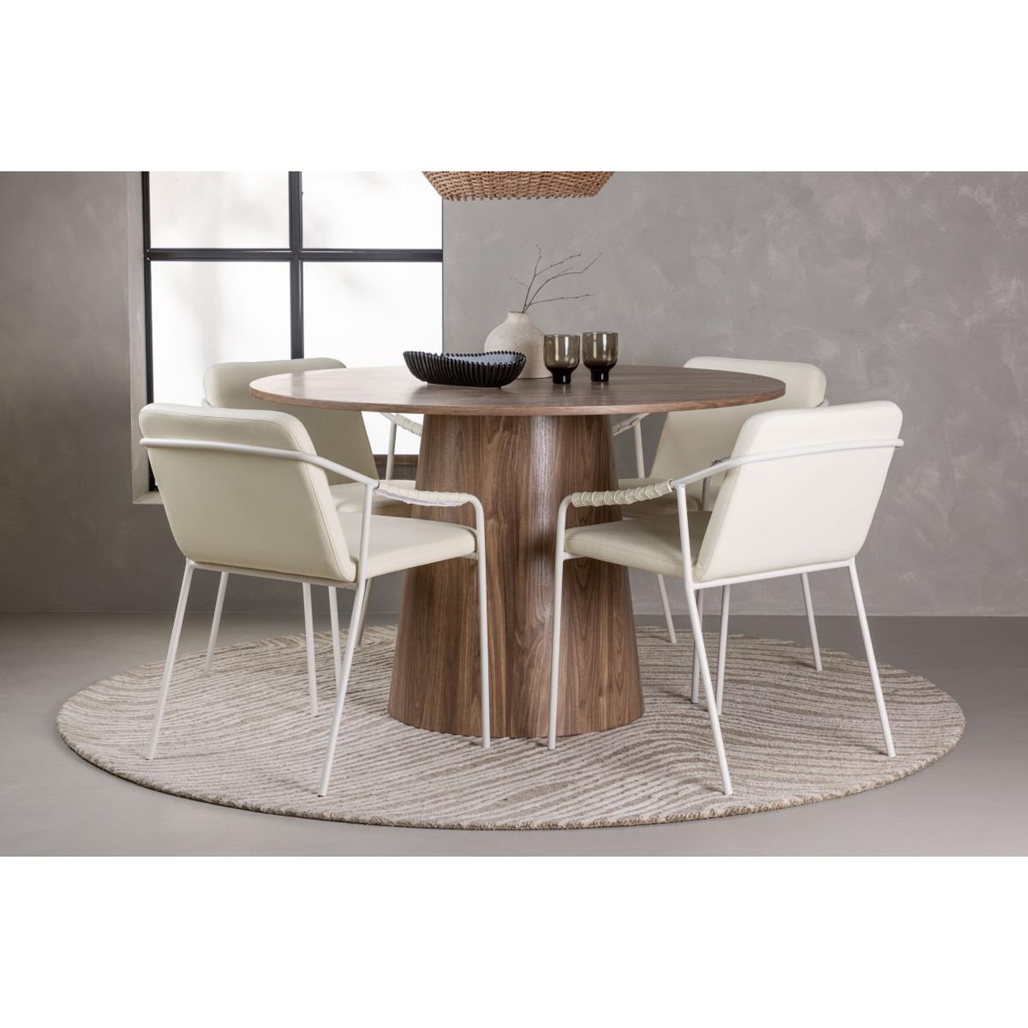Voir la diapositive 5 : Paris Prix Ensemble table à manger & 4 chaises  lanzo & tvist  120cm beige & marron