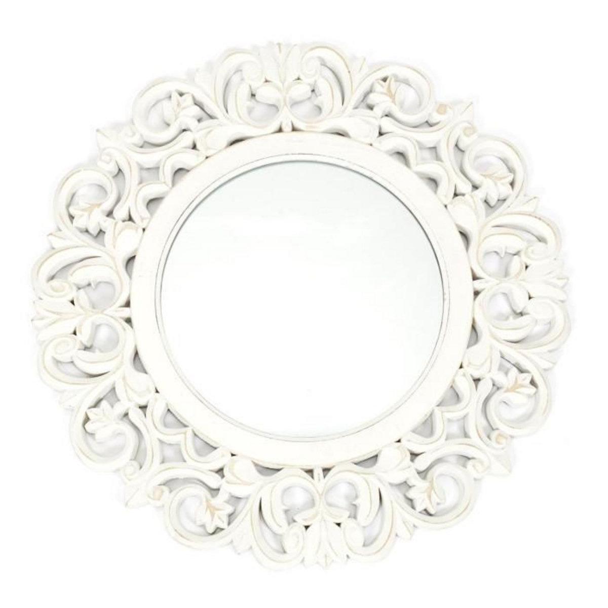 Paris Prix Miroir Mural en Bois Sculpté  Charme  60cm Blanc