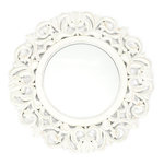 Paris Prix Miroir Mural en Bois Sculpté  Charme  60cm Blanc