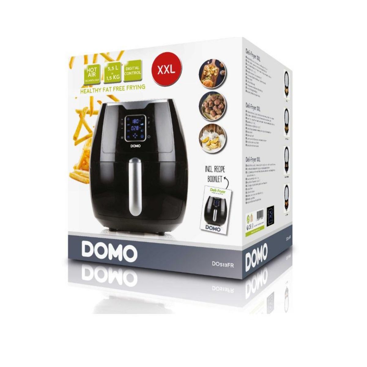 Domo Friteuse sans huile 5.5l 1800w noir - DO513FR