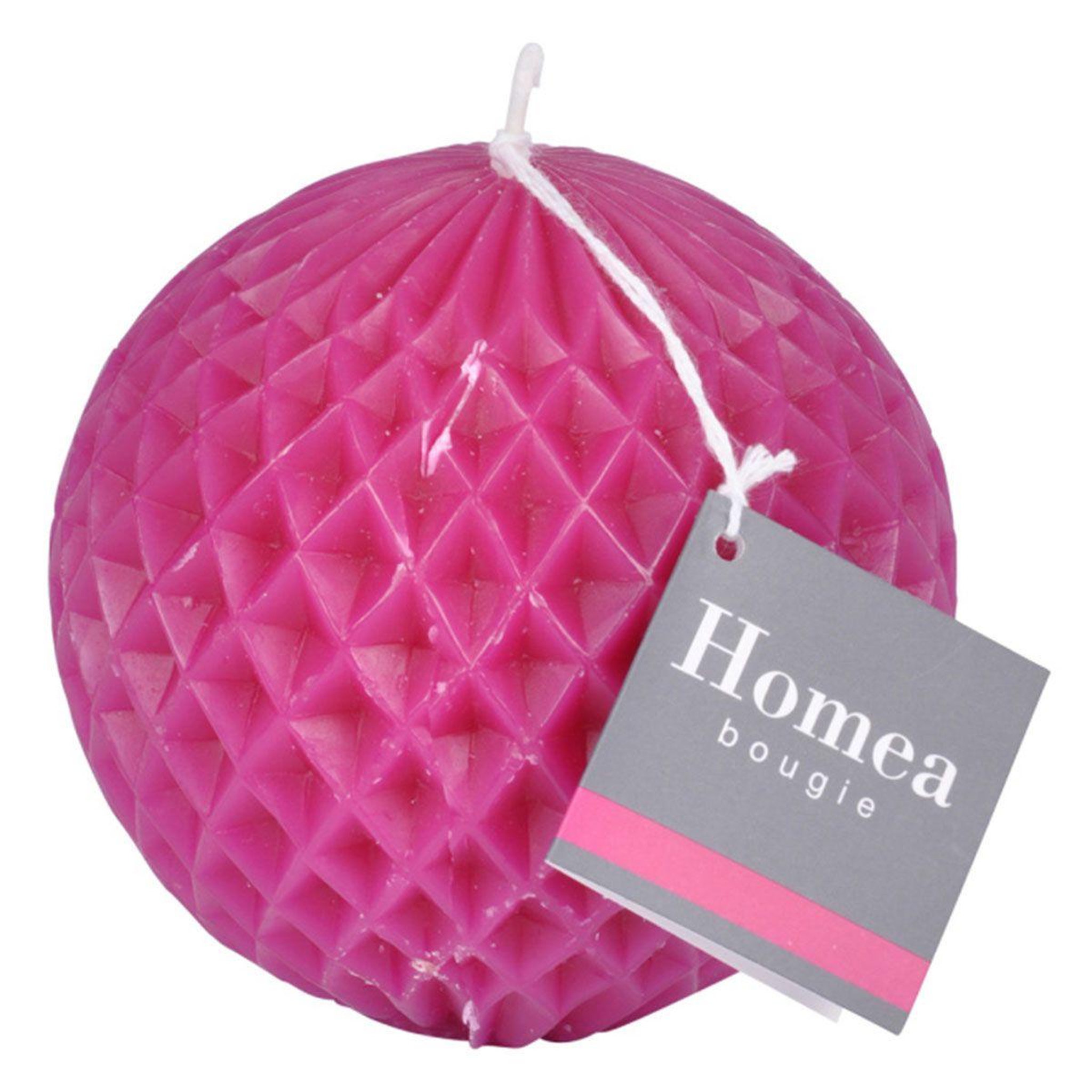 Voir la diapositive 2 : HOMEA Bougie déco  tropical fresh  9cm rose