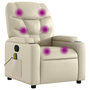 Voir la diapositive 2 : VIDAXL Fauteuil inclinable de massage Creme Similicuir