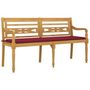 Voir la diapositive 3 : VIDAXL Banc Batavia avec coussin rouge bordeaux 150cm Bois teck massif
