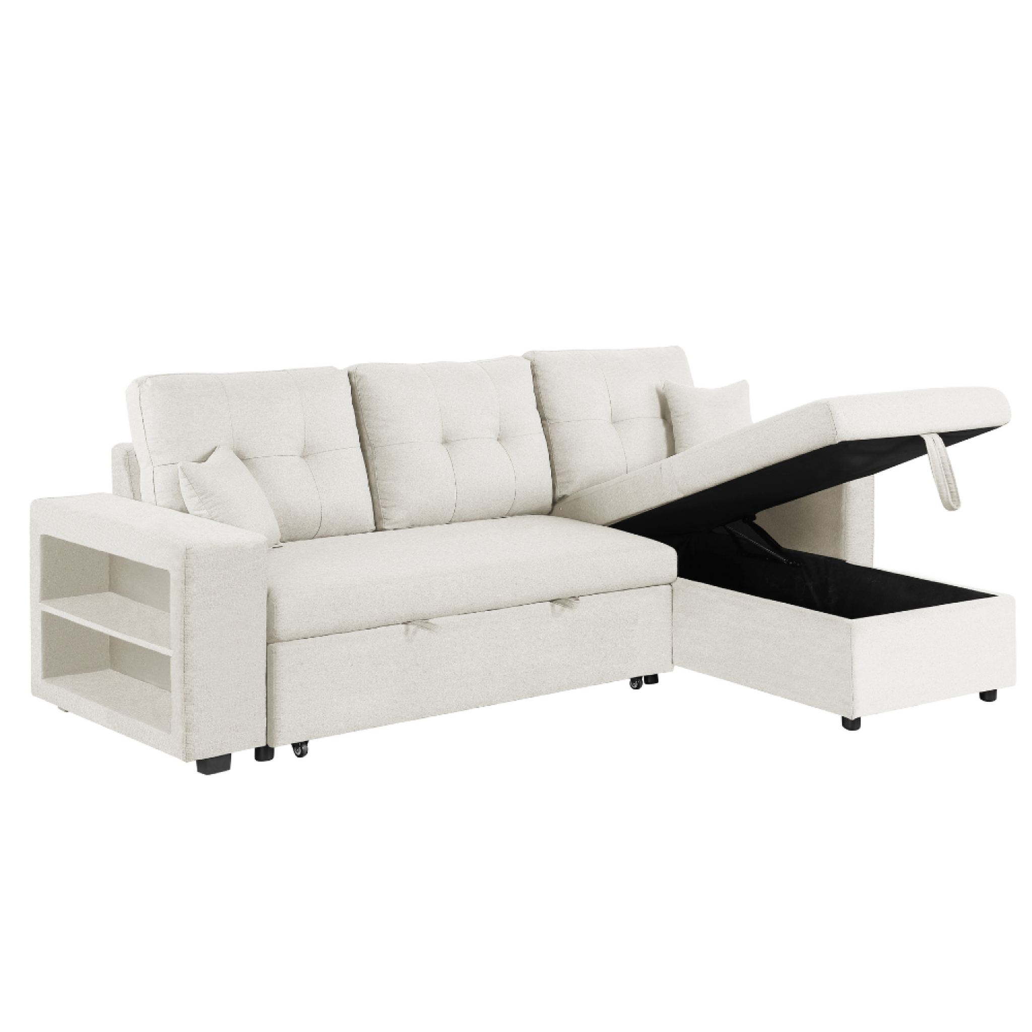 CONCEPT USINE Canapé d'angle convertible beige 4 places glasgow