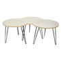 Voir la diapositive 2 : Paris Prix Lot de 3 Tables d'Appoint  Idéal  45cm Beige & Blanc