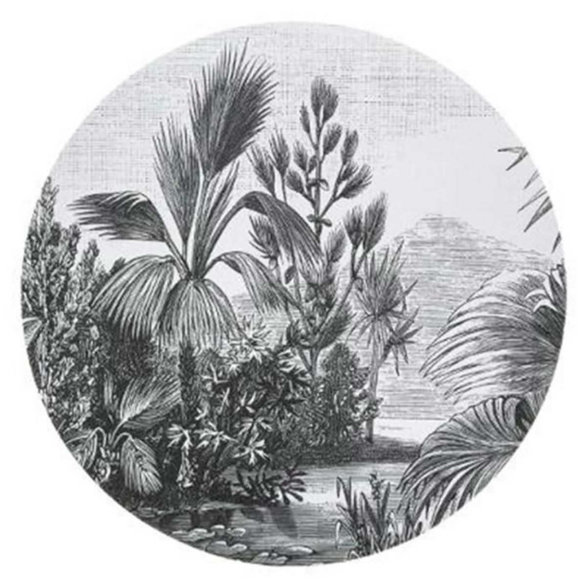 ATMOSPHERA Set de Table Vintage  Colonial  38cm Noir & Blanc