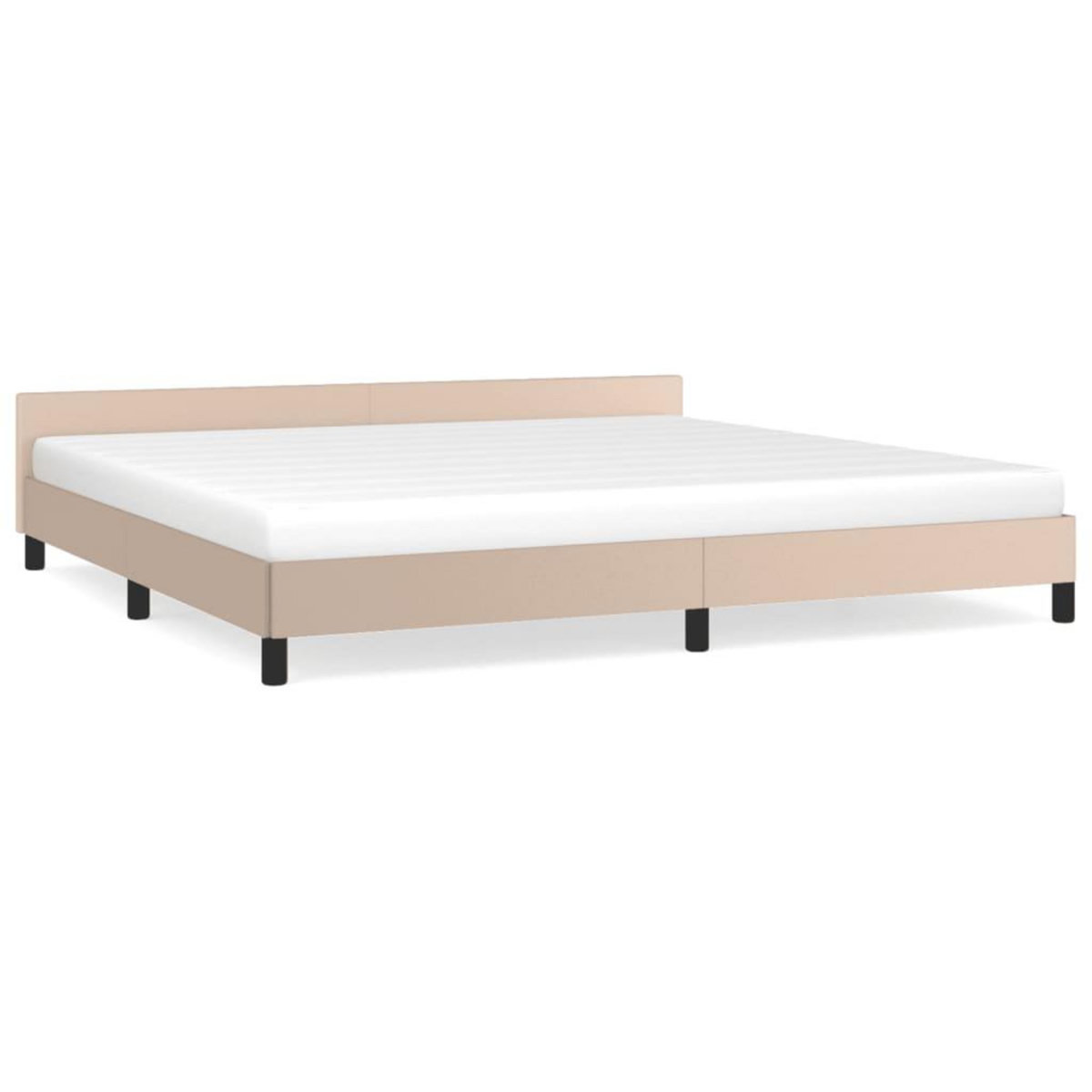 VIDAXL Cadre de lit avec tete de lit sans matelas cappuccino 200x200cm