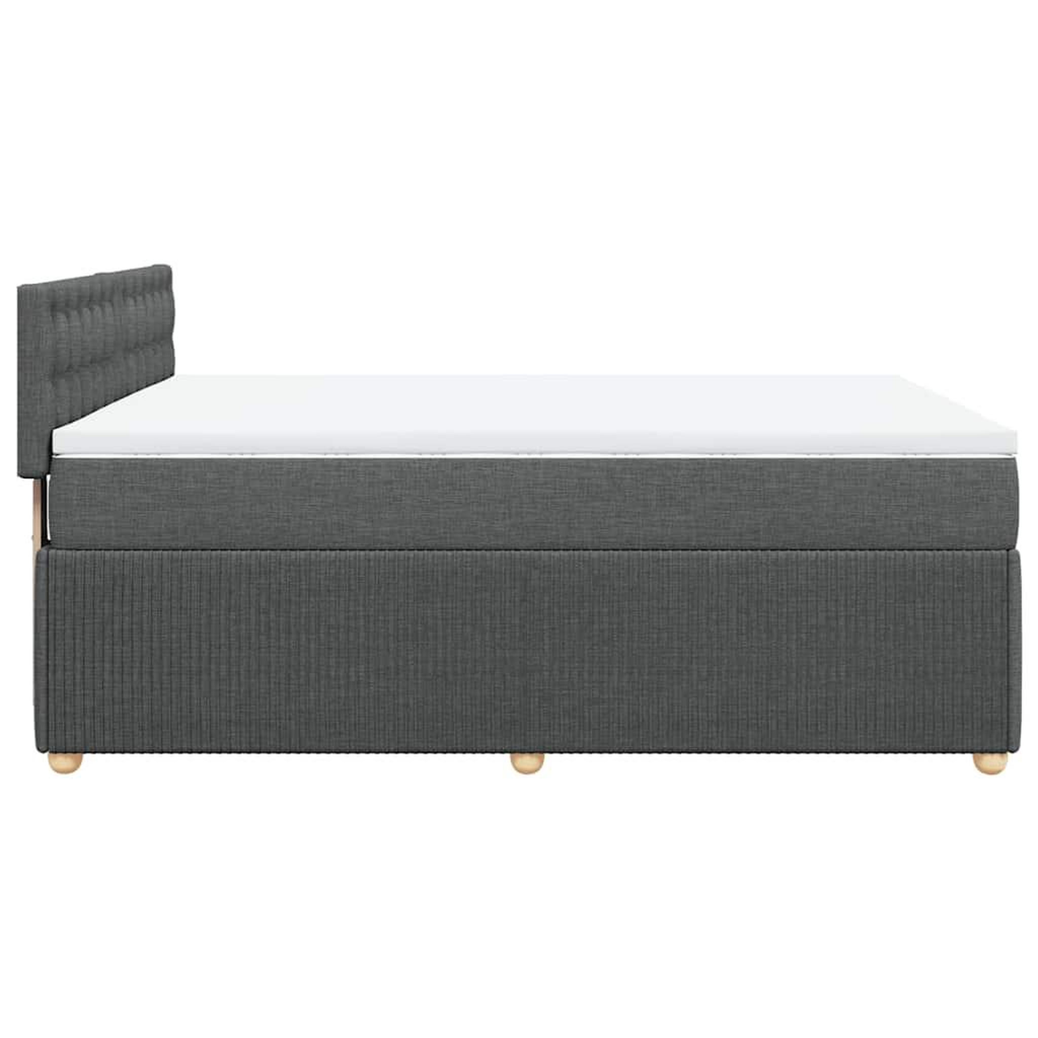Voir la diapositive 5 : VIDAXL Sommier a lattes de lit avec matelas Gris fonce 160x200cm Tissu