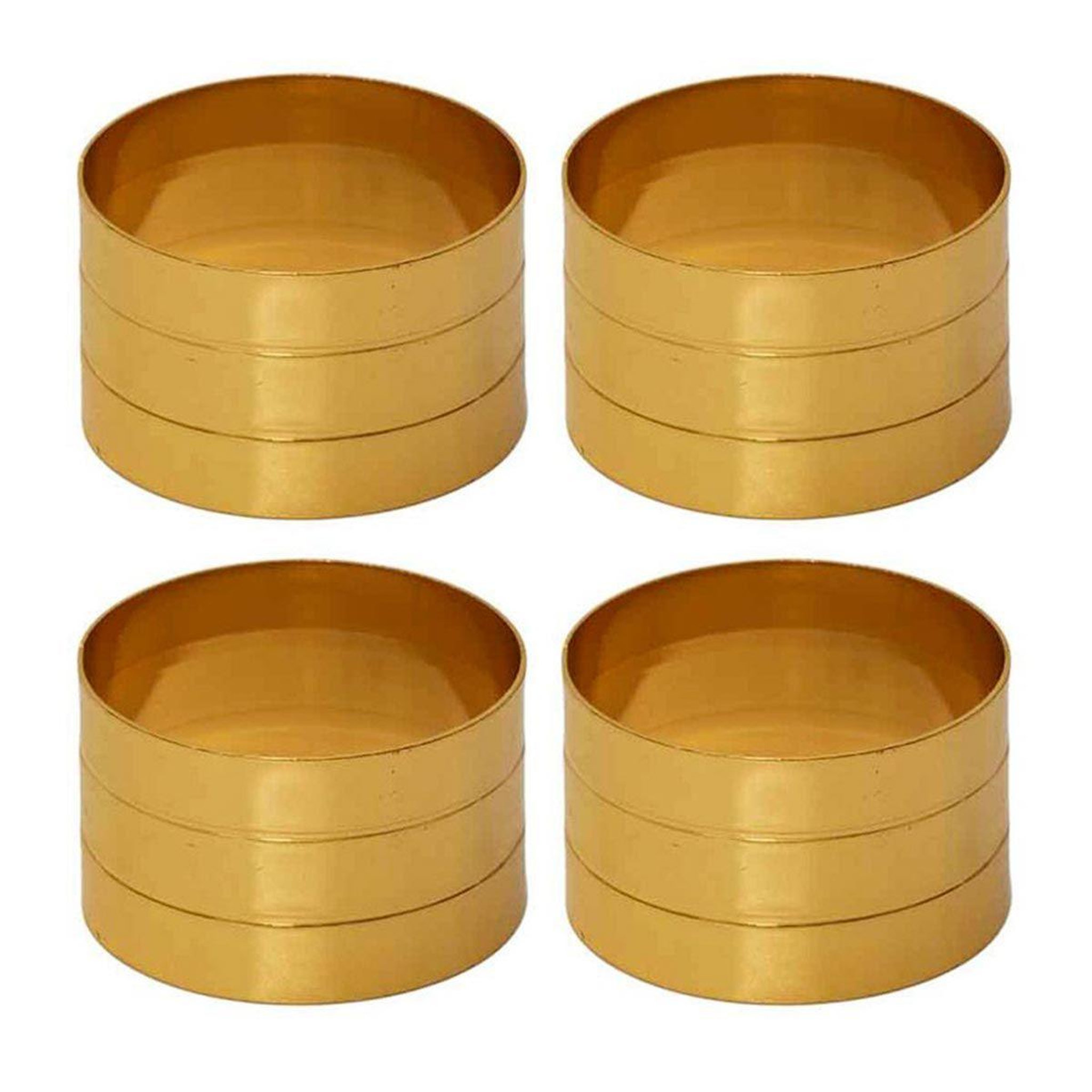 The Home Deco Factory Lot de 4 Ronds de Serviettes  Royal  11cm Or