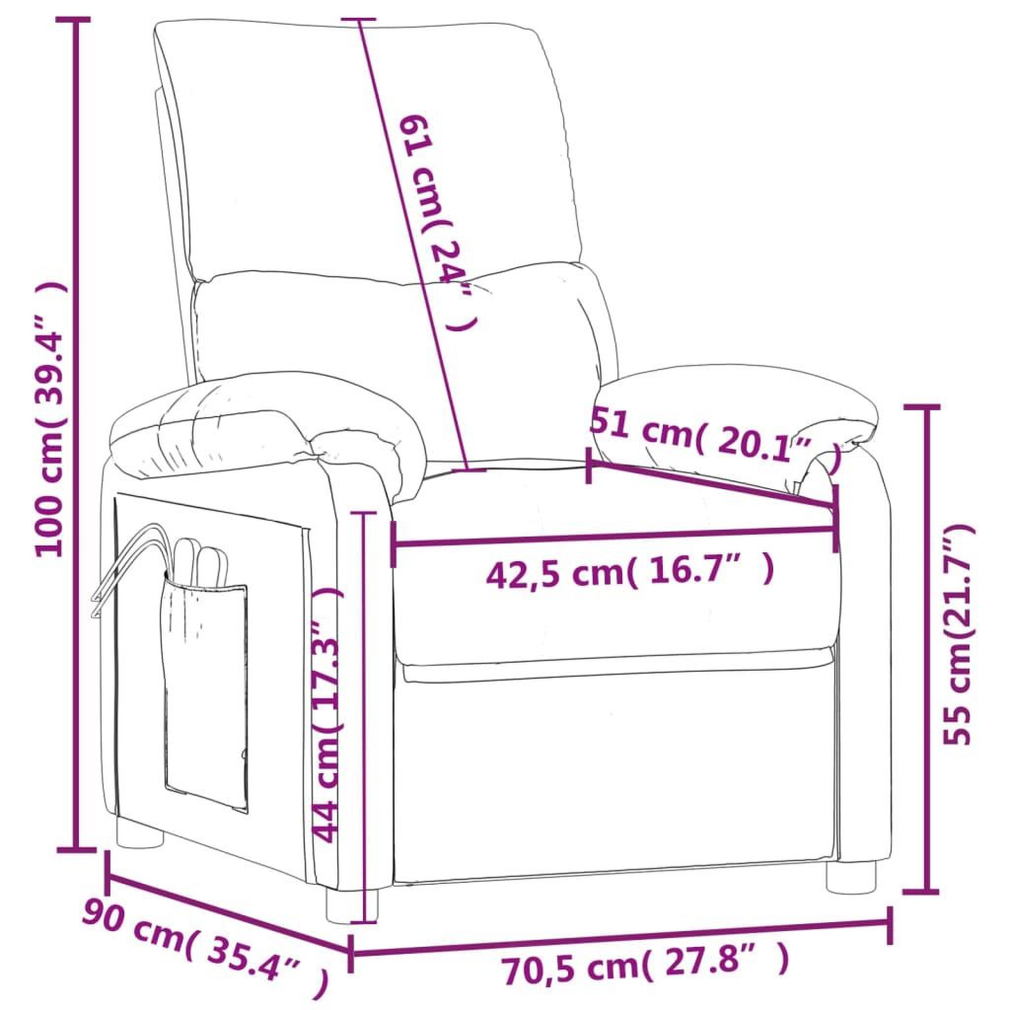 Voir la diapositive 6 : VIDAXL Fauteuil electrique de massage Gris fonce Tissu