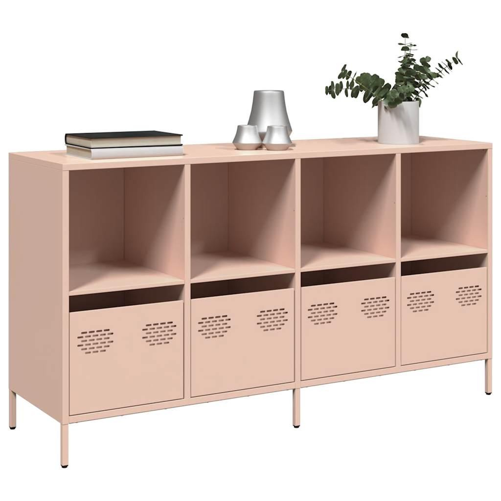 VIDAXL Buffet rose 135x39x73,5 cm acier lamine a froid