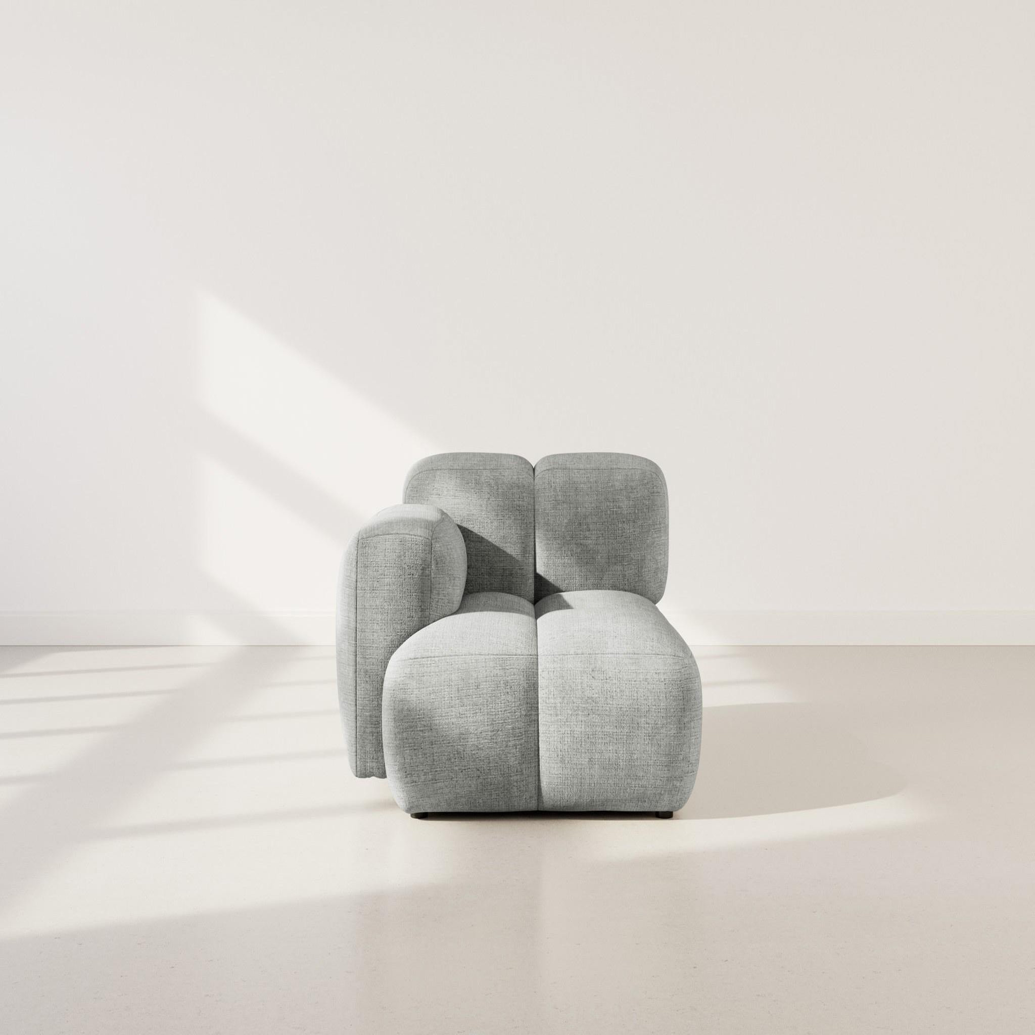 Voir la diapositive 2 : LISA DESIGN Grace - module d'assise gauche en velours texturé