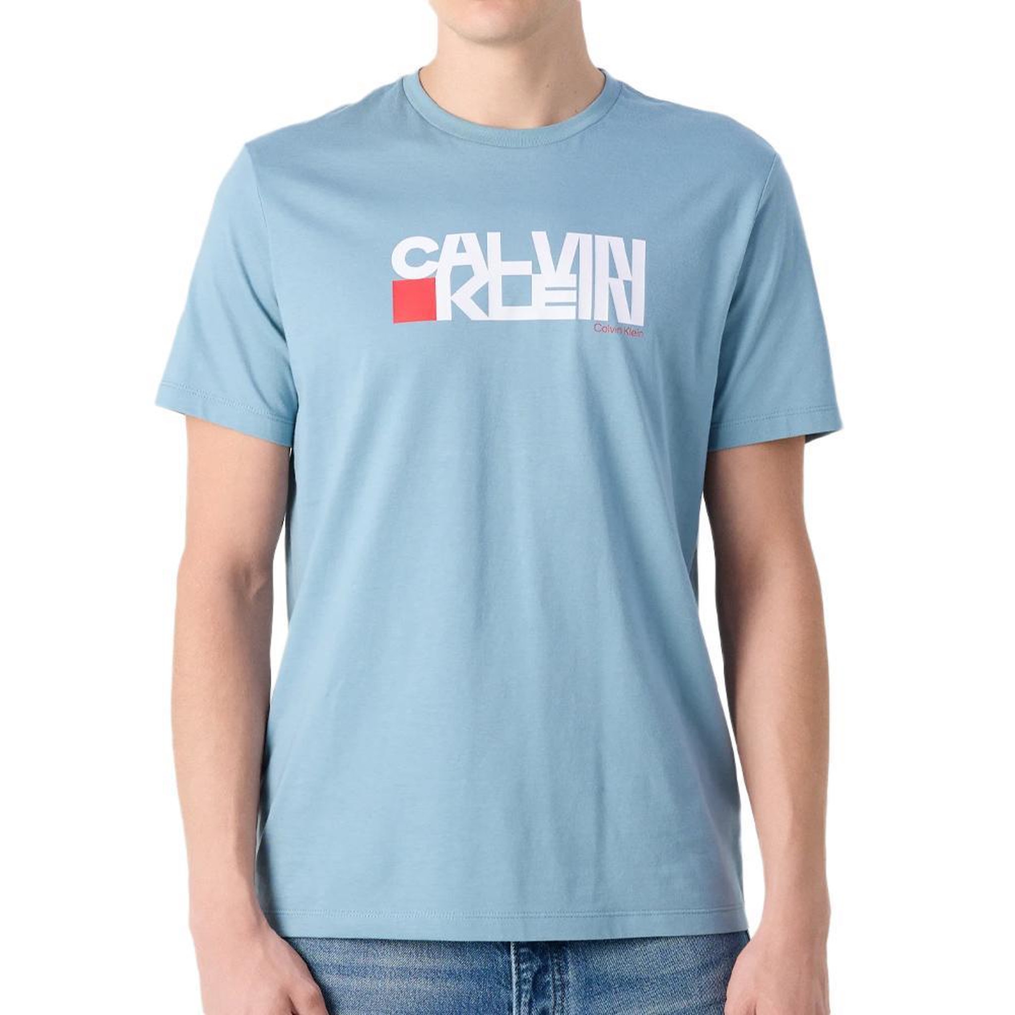CALVIN KLEIN JEANS T-Shirt Bleu/Blanc Homme Calvin Klein Jeans LV04RD814G. Coloris disponibles : Bleu