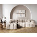 LISA DESIGN Ruby - canapé modulable d'angle gauche 4 places en velours texturé. Coloris disponibles : Beige, Bleu, Orange, Gris, Noir