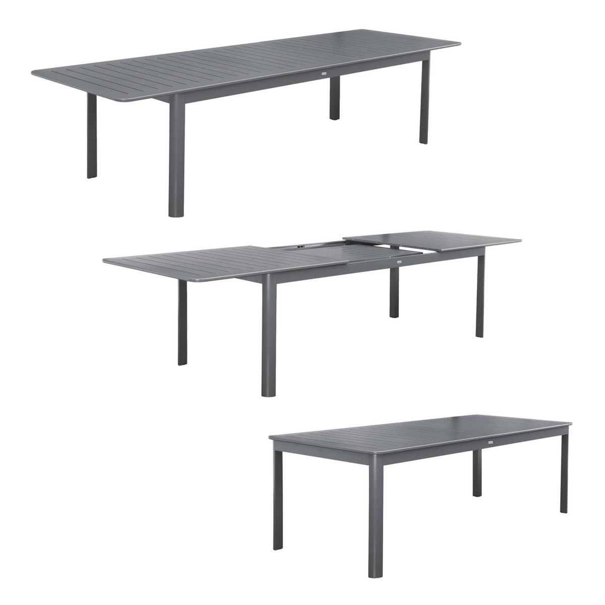 SWEEEK Table de jardin SEATTLE extensible aluminium, 10 places, 227 / 290 x 100 x 75 cm