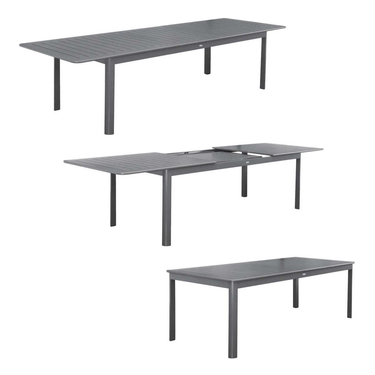 SWEEEK Table de jardin SEATTLE extensible aluminium, 10 places, 227 / 290 x 100 x 75 cm