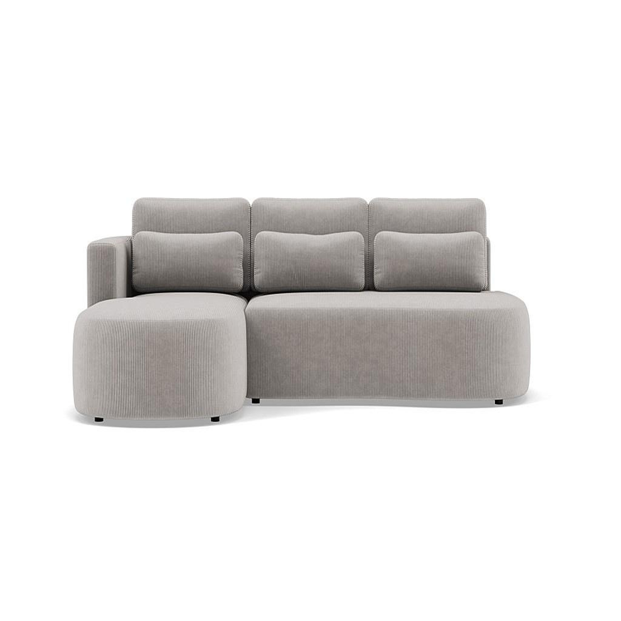BEST MOBILIER Mahina - canapé d'angle gauche 4 places convertible avec coffre en velours côtelé. Coloris disponibles : Vert, Orange, Noir, Gris, Beige, Jaune, Bleu