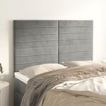 VIDAXL Tetes de lit 4 pcs Gris clair 72x5x78/88 cm Velours