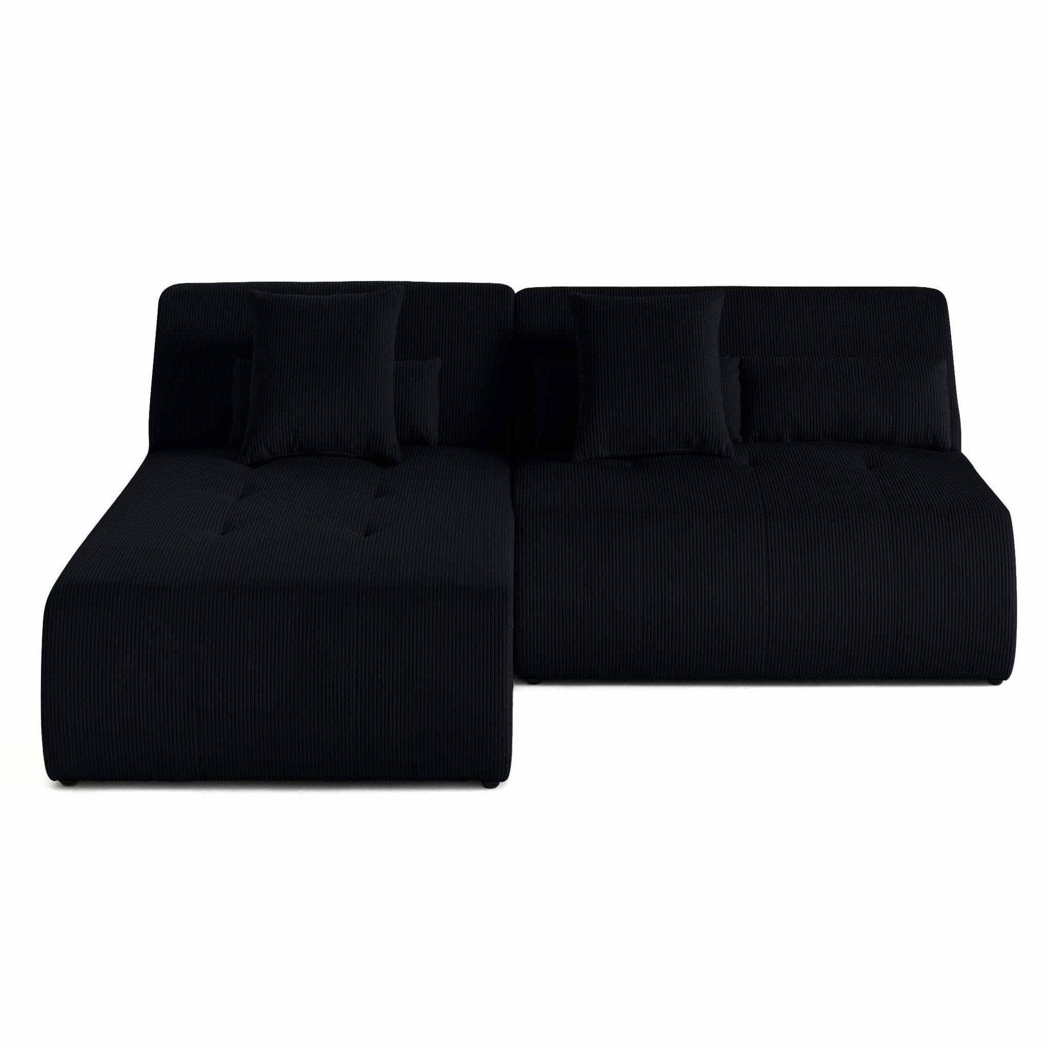 Voir la diapositive 1 : LISA DESIGN Onyx - canapé modulable d'angle réversible 4 places - en velours côtelé