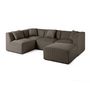 Voir la diapositive 2 : LISA DESIGN Nova - canapé modulable d'angle gauche - 5 places - avec pouf d'appoint - en velours
