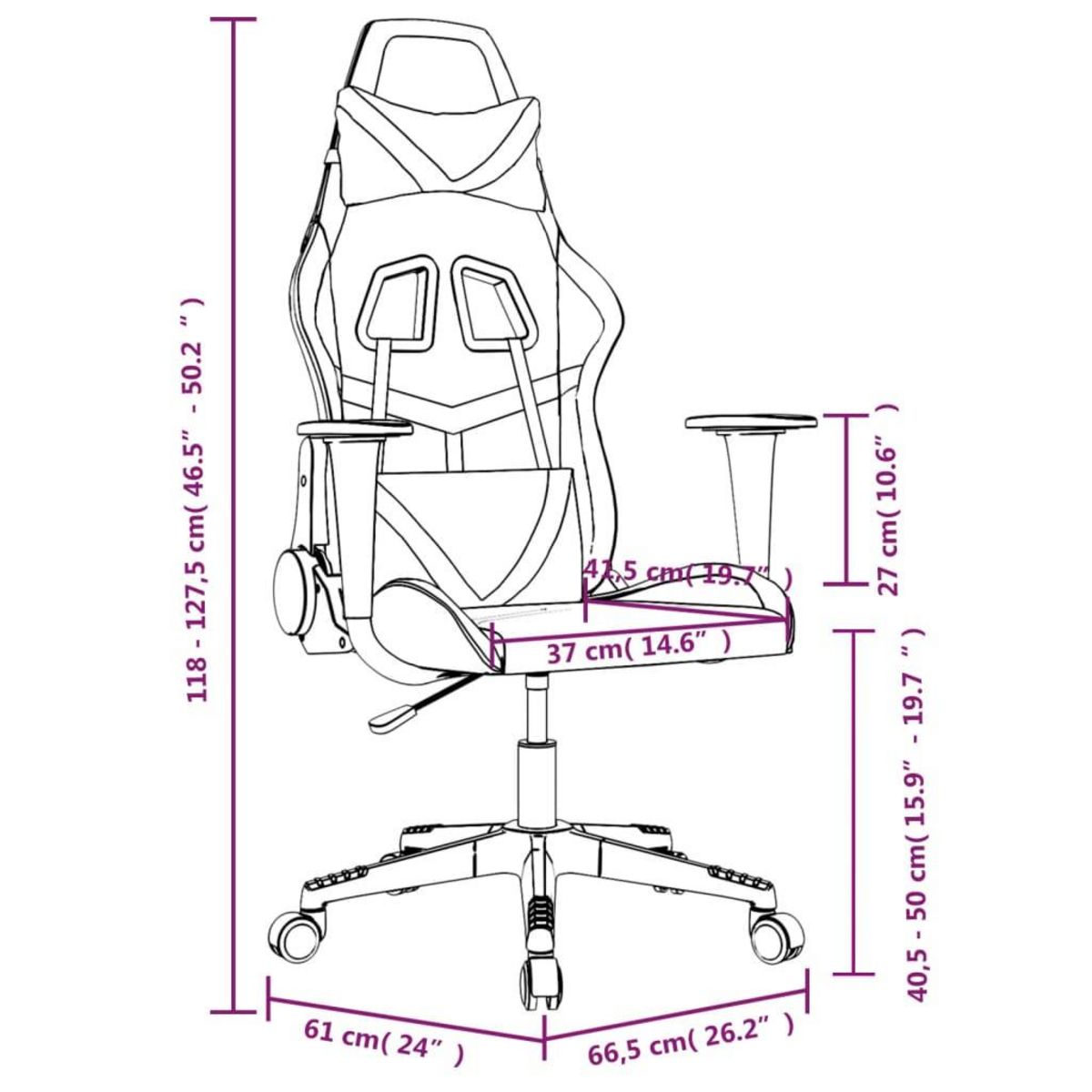 VIDAXL Chaise de jeu de massage Noir et camouflage Similicuir