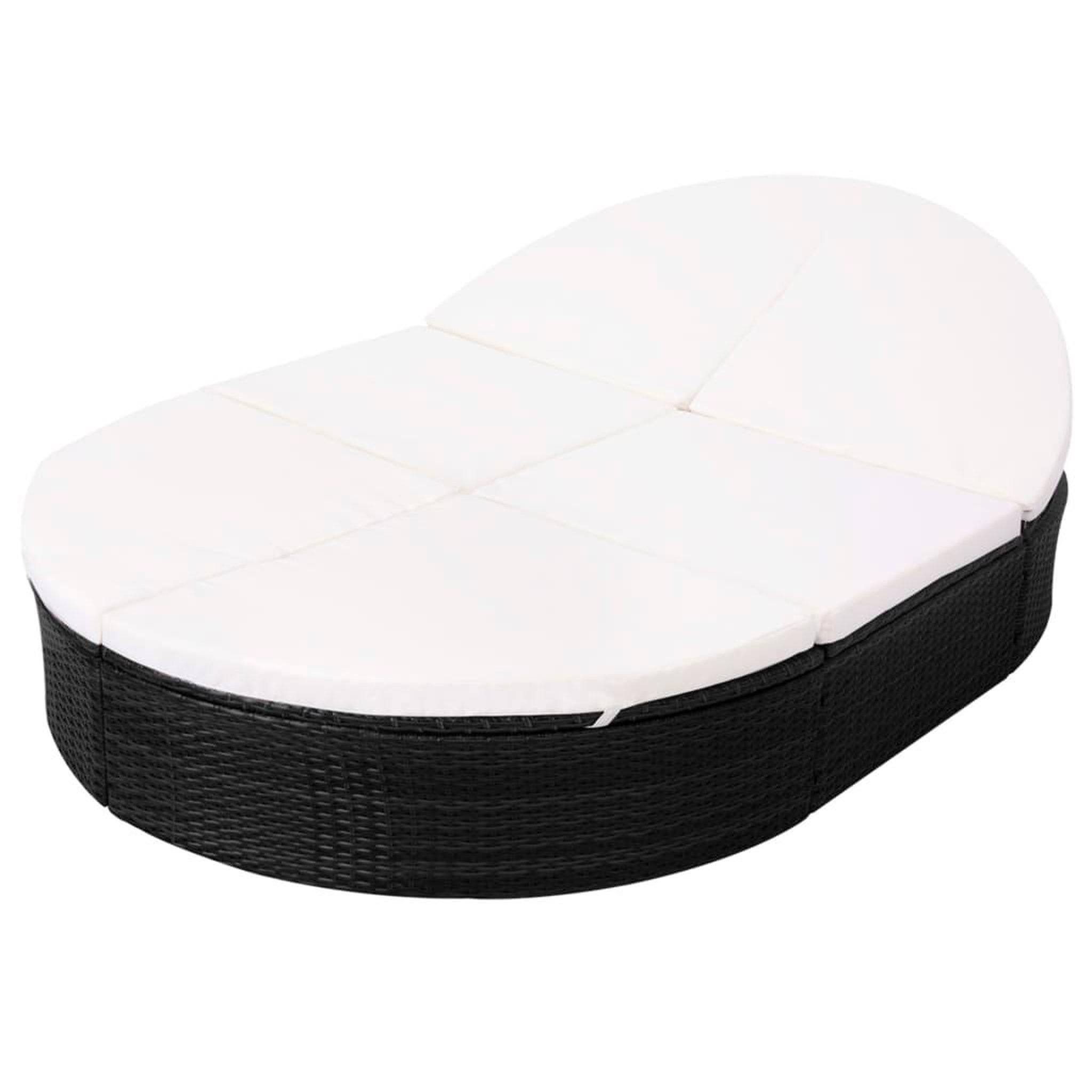 Voir la diapositive 3 : VIDAXL Lit de repos d'exterieur avec coussin Resine tressee Noir