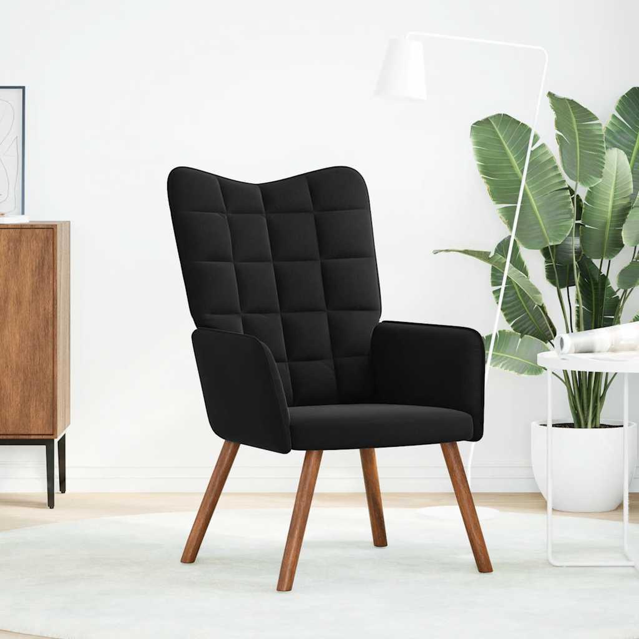 Voir la diapositive 3 : VIDAXL Chaise de relaxation Noir Velours