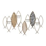 Paris Prix Photophore Mural en Métal  Poissons  66cm Multicolore