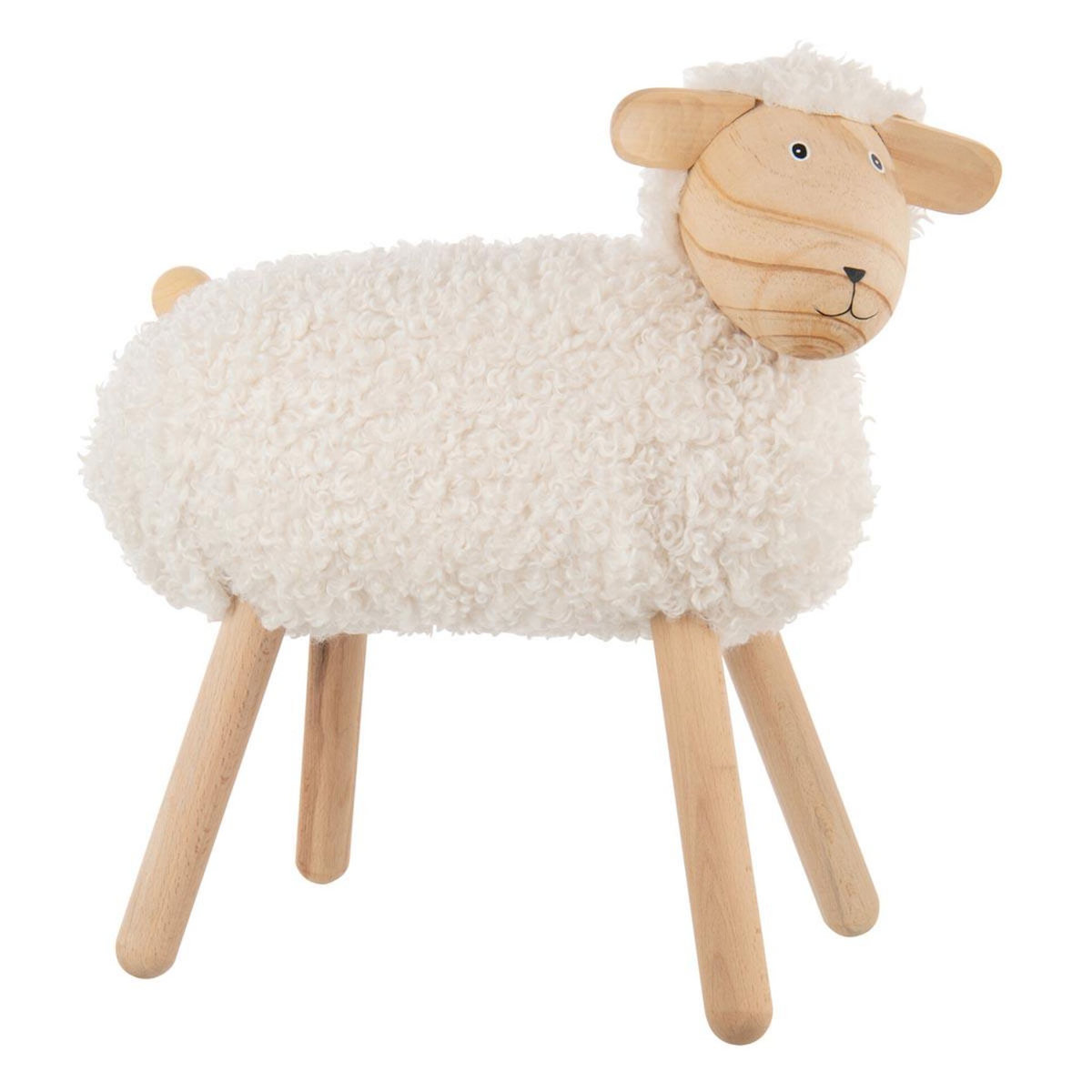 Paris Prix Statuette Mouton en Bois  Chalet  45cm Blanc Cassé