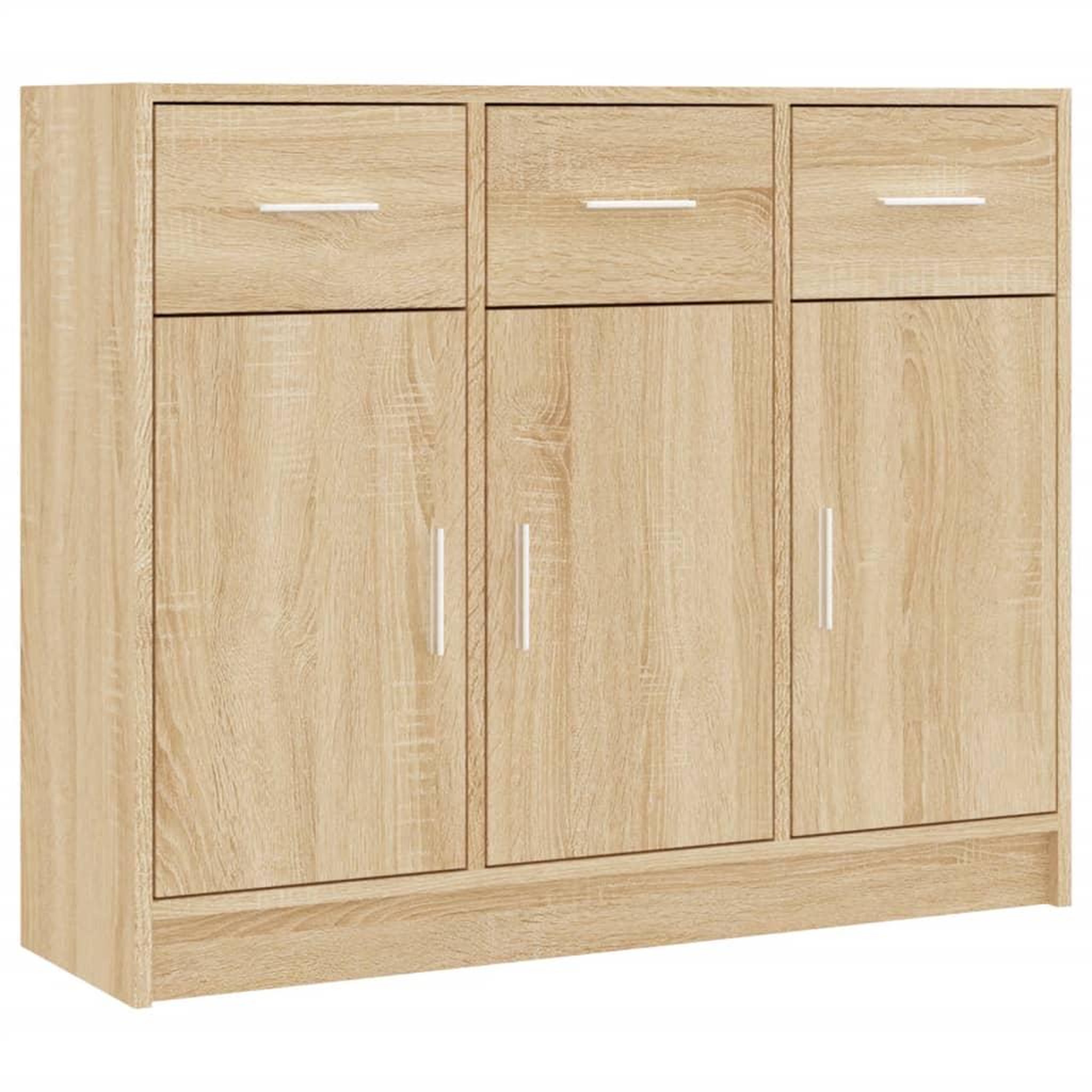 Voir la diapositive 2 : VIDAXL Buffet chene sonoma 91x28x75 cm bois d'ingenierie