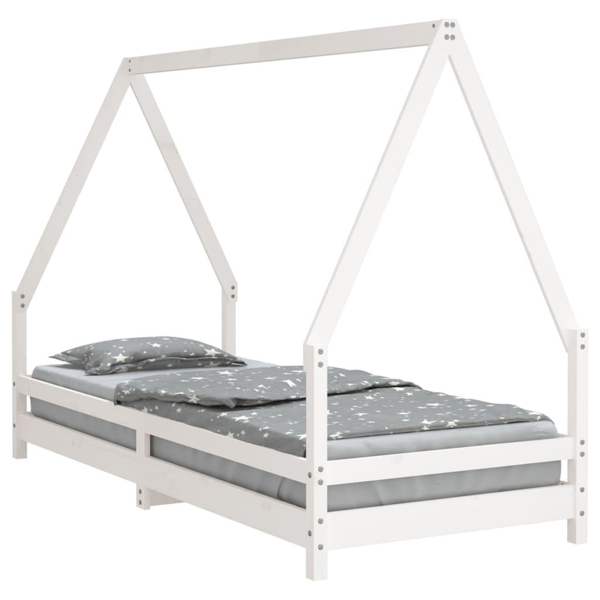 Voir la diapositive 2 : VIDAXL Cadre de lit pour enfants blanc 90x200 cm bois de pin massif