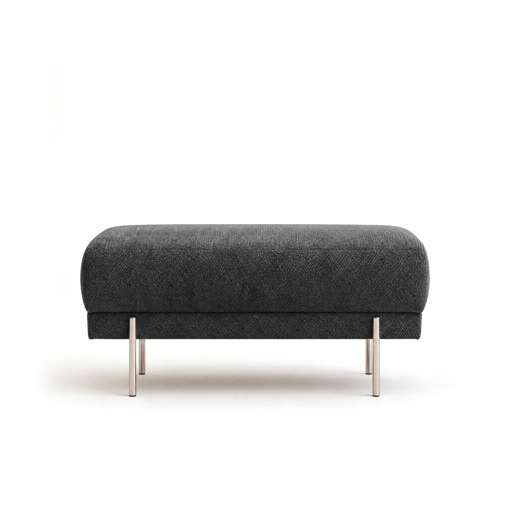 Voir la diapositive 5 : BEST MOBILIER Gabin - pouf en velours texturé