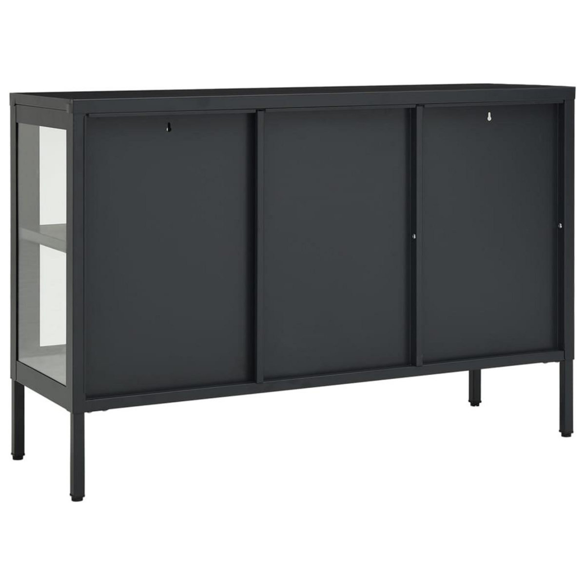 VIDAXL Buffet Anthracite 105x35x70 cm Acier et verre