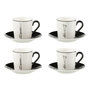 Voir la diapositive 1 : Paris Prix Lot de 4 Tasses à Café & Sous-Tasses  Après-Ski  8cl Blanc