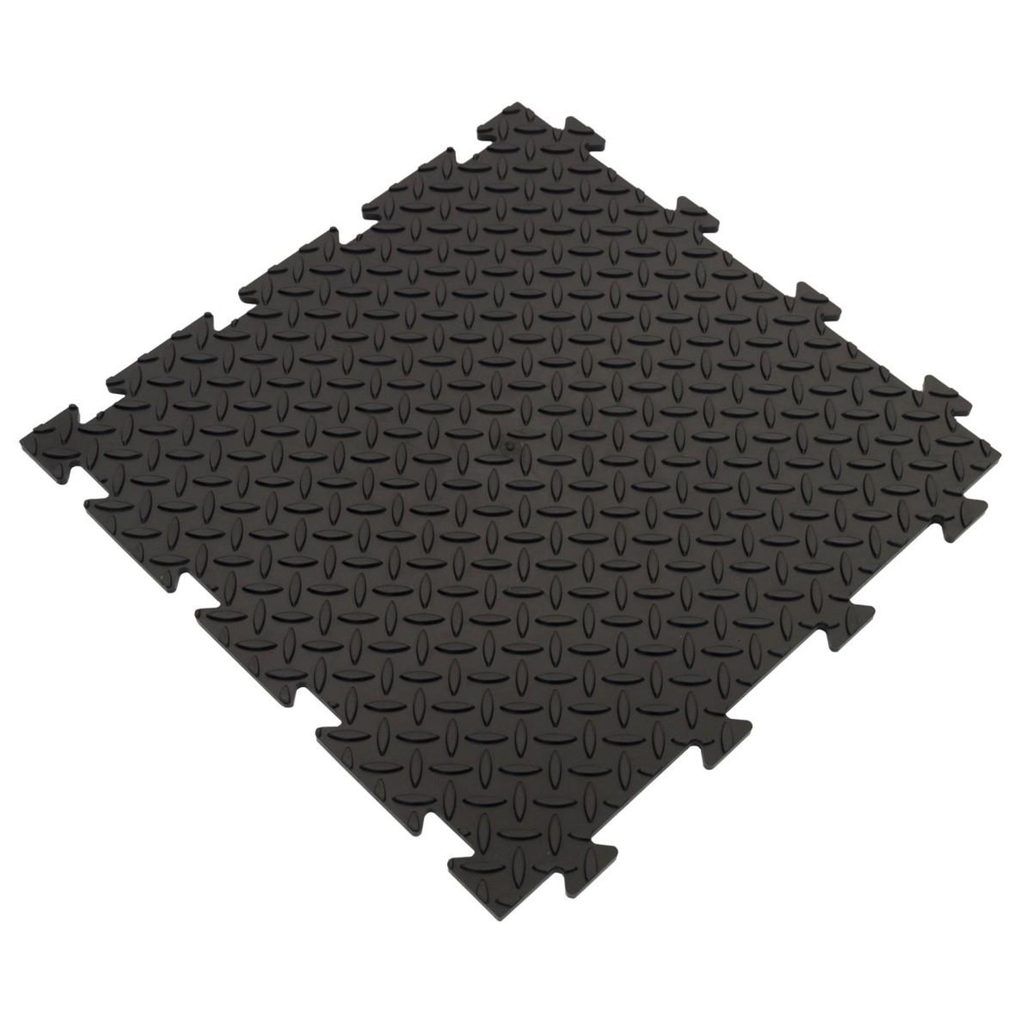 ART PLAST Dalle de sol pvc clipsable 50x50 cm sol antidérapant - revêtement de sol noir garage, atelier art plast