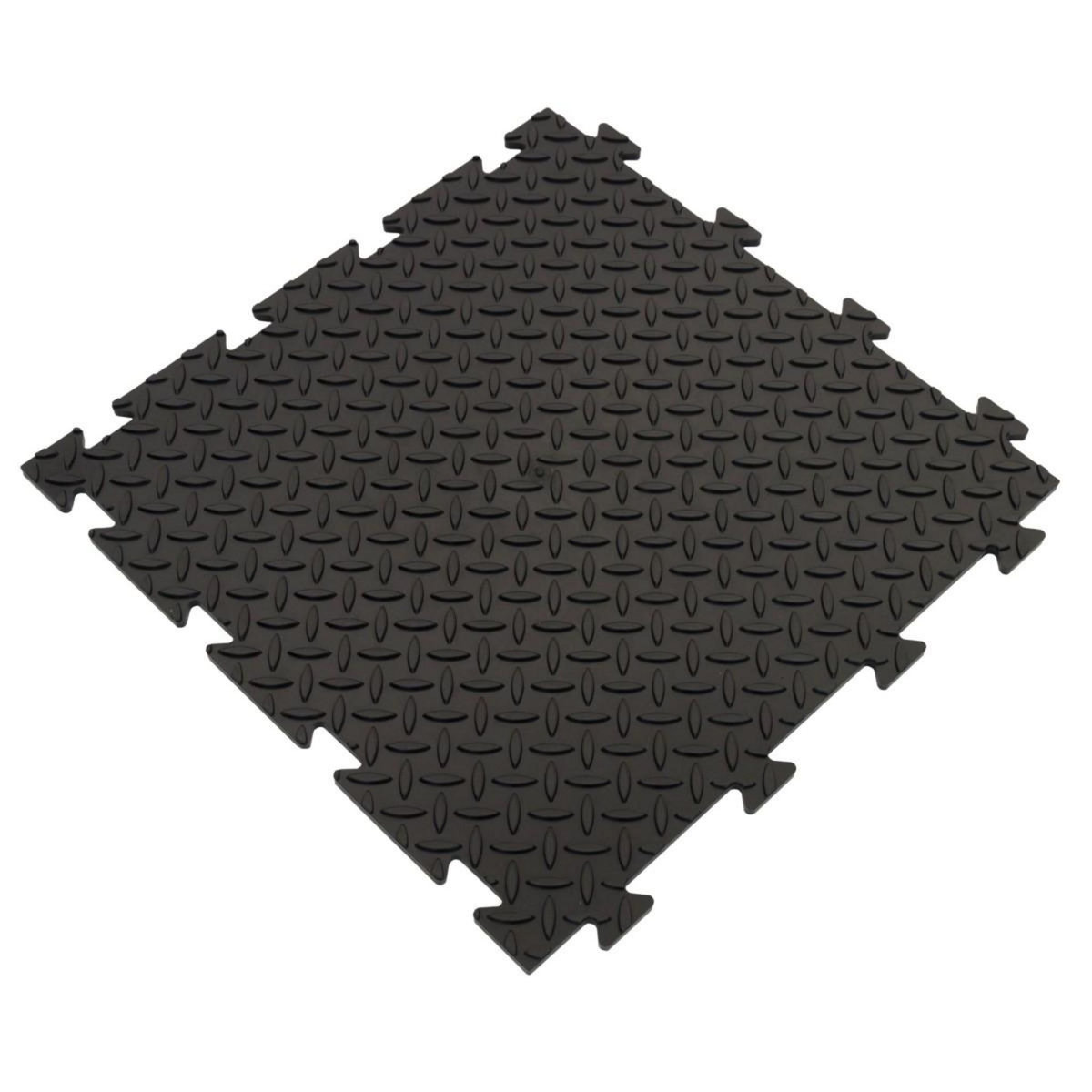 ART PLAST Dalle de sol PVC Clipsable 50x50 cm Sol Antidérapant - Revêtement de sol Noir Garage, Atelier Art Plast