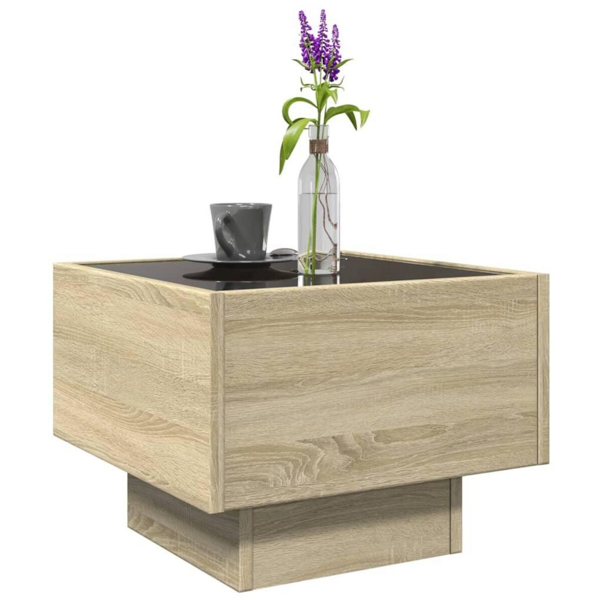 VIDAXL Table d'appoint et LED chene sonoma 40x40x30 cm bois ingenierie