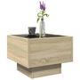 Voir la diapositive 5 : VIDAXL Table d'appoint et LED chene sonoma 40x40x30 cm bois ingenierie