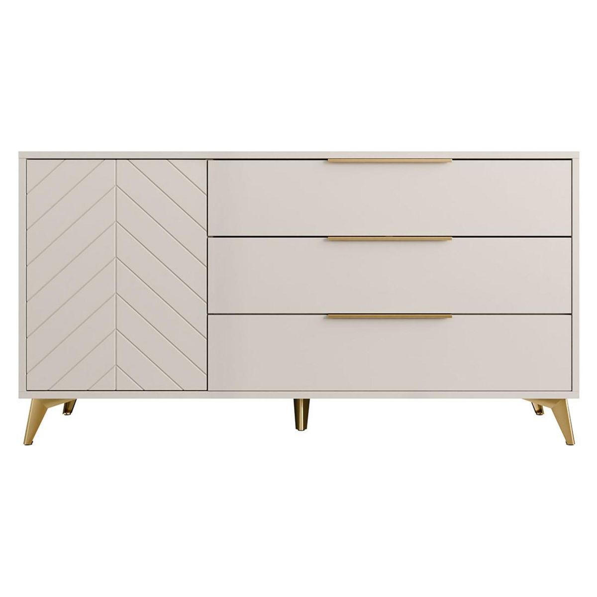 BEST MOBILIER Boccioni - buffet bas - beige - 154 cm