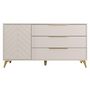 Voir la diapositive 3 : BEST MOBILIER Boccioni - buffet bas - beige - 154 cm
